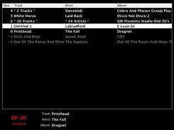 Main screen showing music track list (playlist)