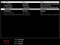Individual track selected, highlight can move left and right