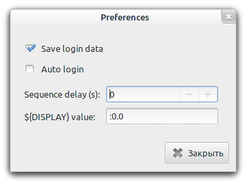 Preferences window