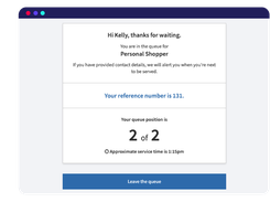 Queuing customer journey