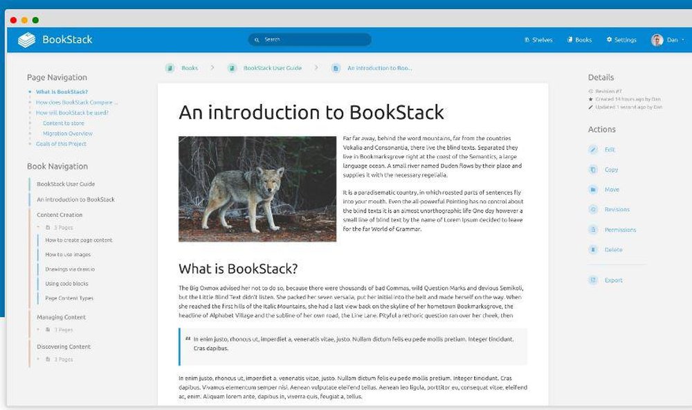 BookStack Screenshot 1