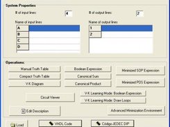Main window for combinational systems