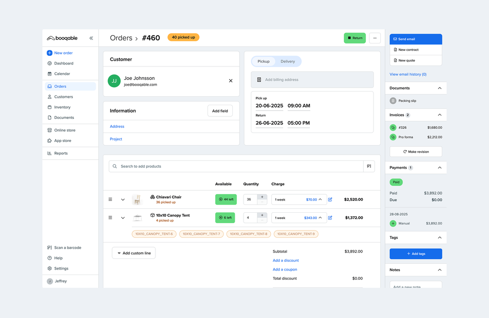 Order scheduling and management