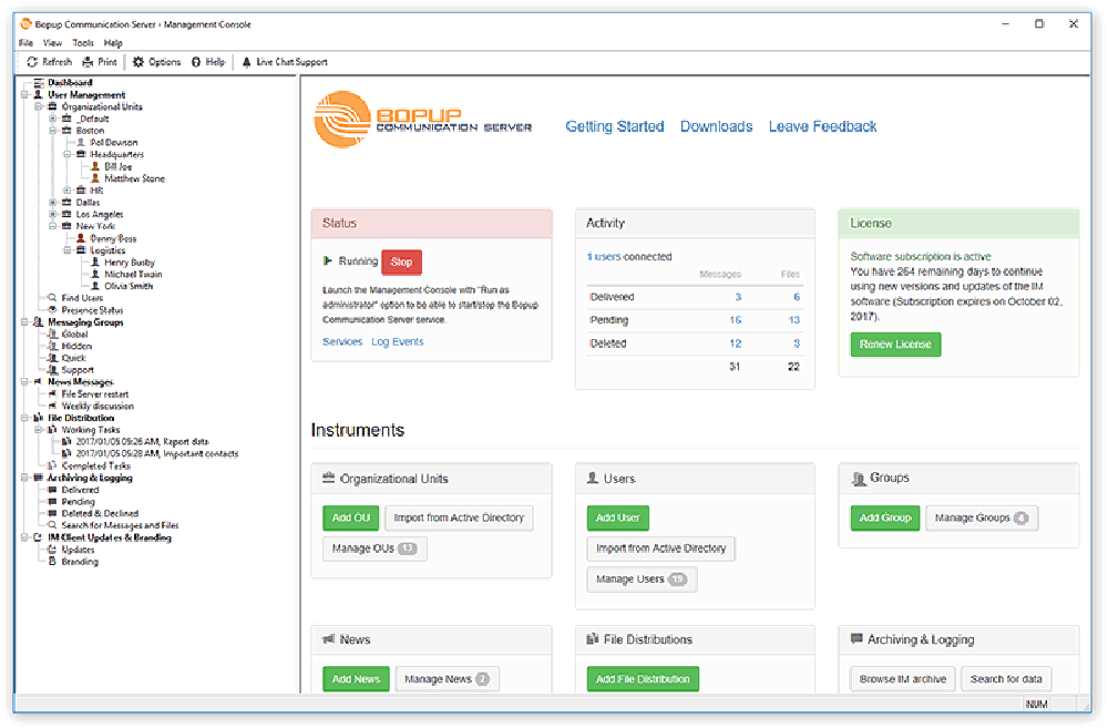 Enterprise IM server for enrypted text messaging