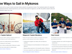 check out different ways to sail in your specific destination