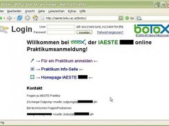 Login Screen with basic information