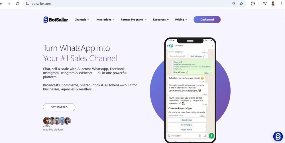 BotSailor's Landing Page