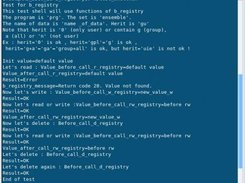 A view of the test bash of b_registry (1.11b).  