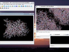 Toplevel MDI on KDE showing 3810 and 98000 atom proteins