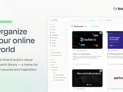 Visual bookmark library with image, title, and description cards — for research, learning, and inspiration boards.