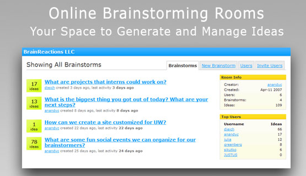 Brainstorming Room Screenshot 1