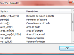 (As of v1.1.2) A list of geometric functions