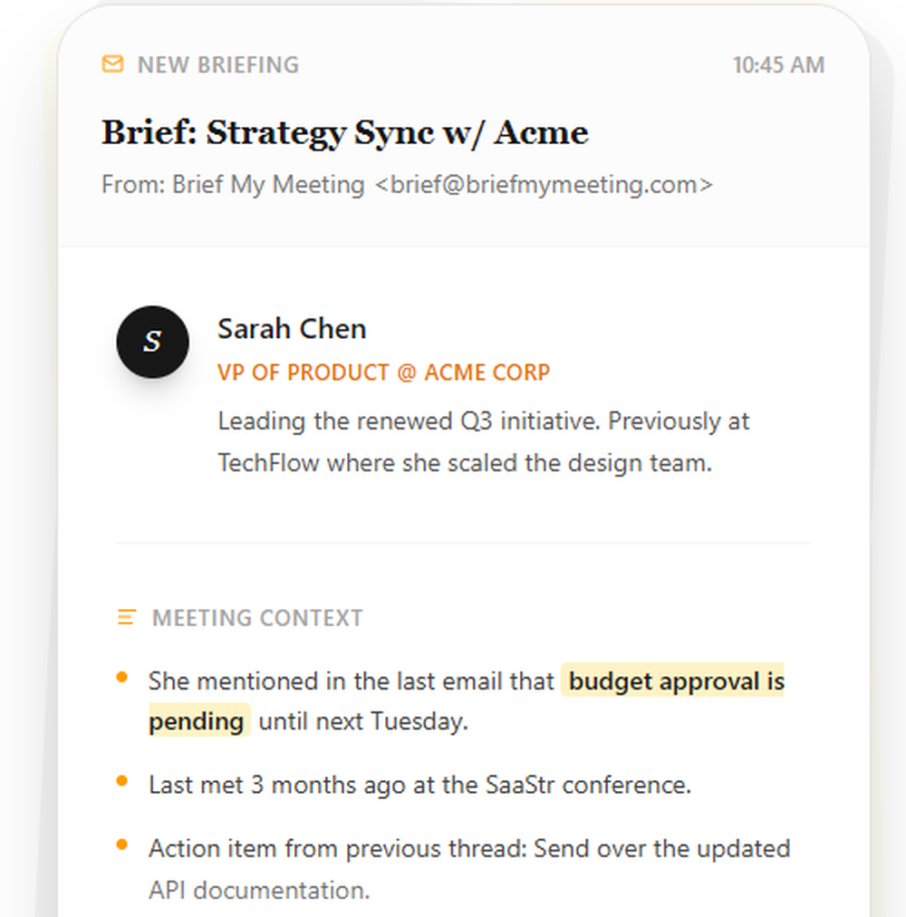 Brief My Meeting Screenshot 1