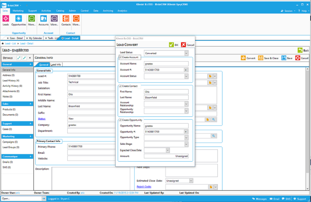 BriskCRM Screenshot 1