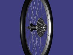 Small bicycle wheel.  Model downloadable from "Geometry"
