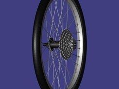 Small bicycle wheel.  Model downloadable from "Geometry"