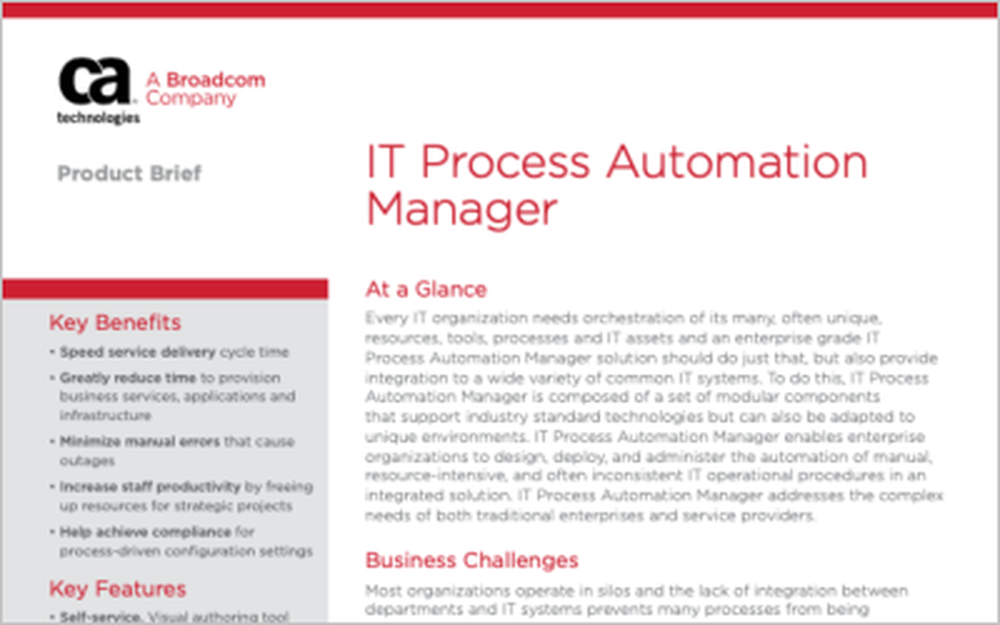 Broadcom IT Process Automation Manager Screenshot 1