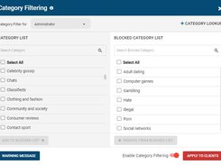 BrowseControl category filtering feature. Block websites based on content categories such as porn,  hate, malware, and social media.