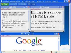 The example UI of the framework. It opens 3 windows.