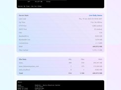Overview critical website information, current bandwidth consumption, and hit values.