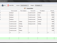 List of transactions with a running total