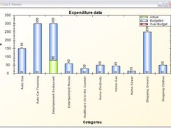 Bar chart of Budget, Actual Expenses and over-budget