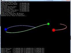 A simulations of 3 bodies with the trails option turned on