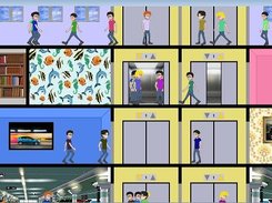 Building2D with charac walking Screenshot 1