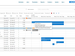 Buildlogic Gantt Chart - Copy an existing or create a new Job Schedule for each project. Create Tasks and Sub Tasks, add resources to those tasks and link dependencies. View in calendar format, view and report with multiple projects and view commitments against the project.