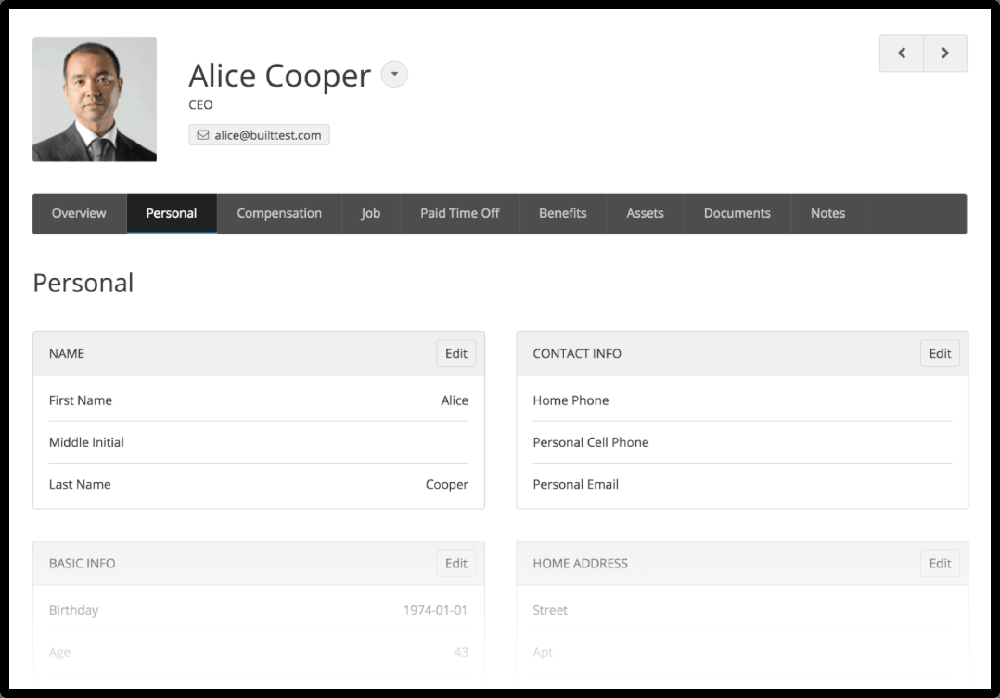 Built for Teams Employee Records