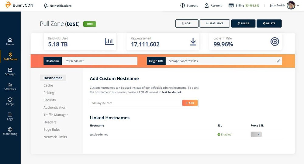 BunnyCDN Screenshot 1