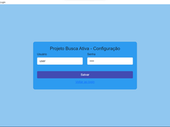 Tela de configuração. Primeiro acesso ou acesse via http://localhost:5550/config.