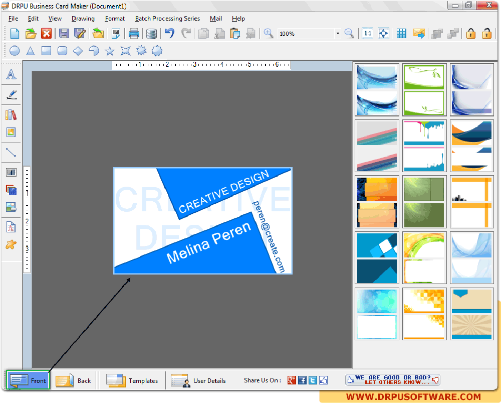 DRPU Business Card Maker Screenshot 1