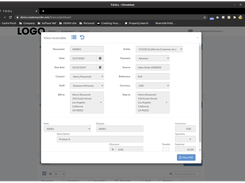 Invoice view on finance dashboard