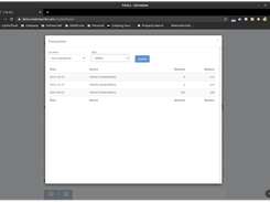 Inventory transaction on warehouse dashboard