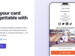 Businesscards.io allows you to embed YouTube or Vimeo videos directly on your business card—perfect for product demos, portfolio reels, client testimonials, or company introductions that make your card unforgettable.