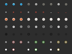 A preview of all button themes, that are included in the extension.