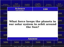 Example of Board at BYOJeopardy.com