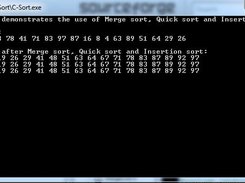 3 Generic C Sorting algorithms Screenshot 1
