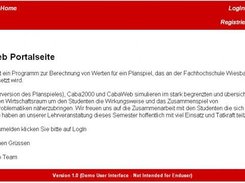 Startbildschirm von CabaWeb