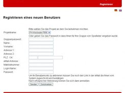 Benutzerregistrierung von CabaWeb