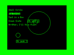 Demo program (MENU.BAS) in action