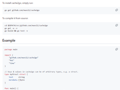 cache2go Screenshot 1