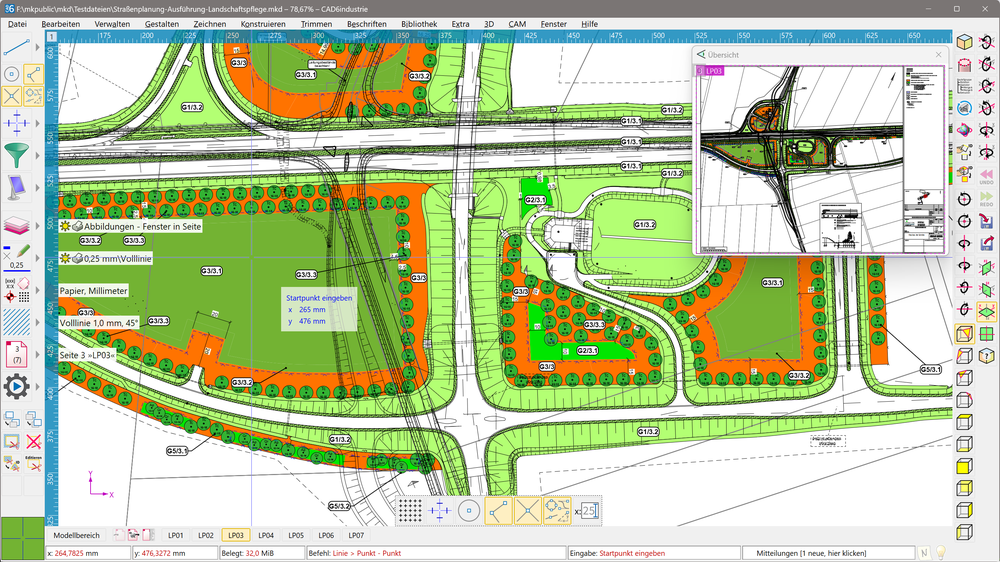 Road planning and landscaping