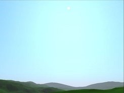 Sun glow during a clear sky and haze density and color
