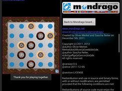 Mondrago v0.6: Board View while playing and About View on Android.