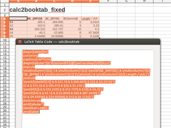 Sample table and converted LaTeX-code (calc2booktab_fixed)