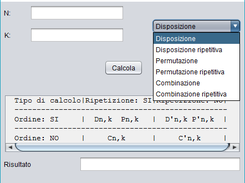 Menu di scelta calcolo