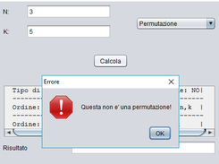 Errore quando si inserisce valori che non rientrano nel tipo di calcolo