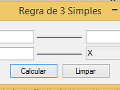 Tela da calculadora de regra de três, acessada pelo botão RD3